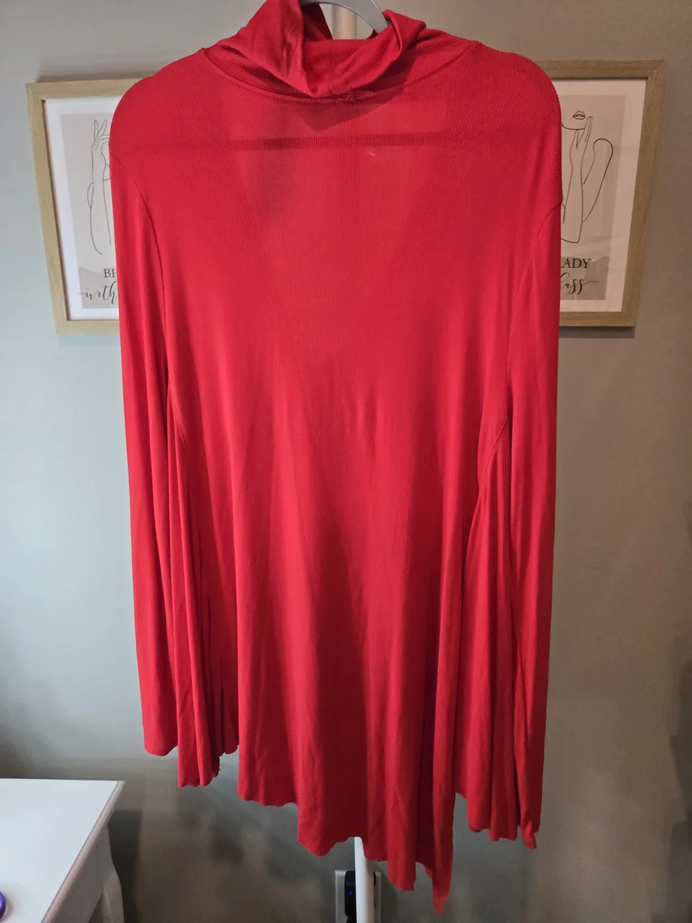 Free People Ribbed Red V-Neck Layered Top